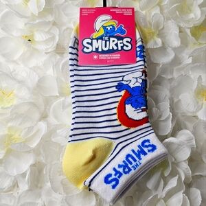 Brand New THE SMURFS Ladie's Ankle Socks By PERRI’S Socks (ONE SIZE)